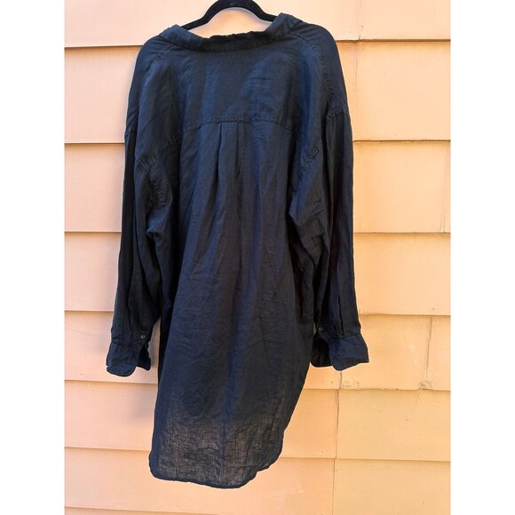 Gap 100% Linen Black Tunic Blouse - Picture 2 of 6